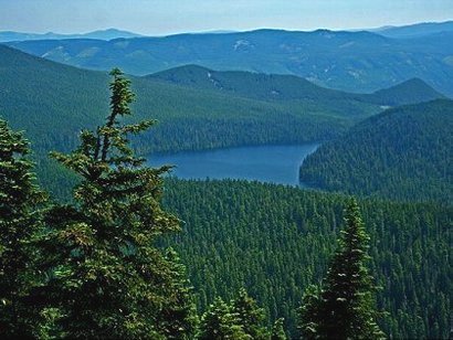 Looking down on Lost Lake from Buck Peak