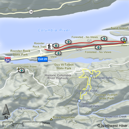 Rooster Rock State Park hike map