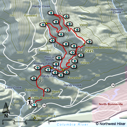 Hamilton Mountain Loop Hike map