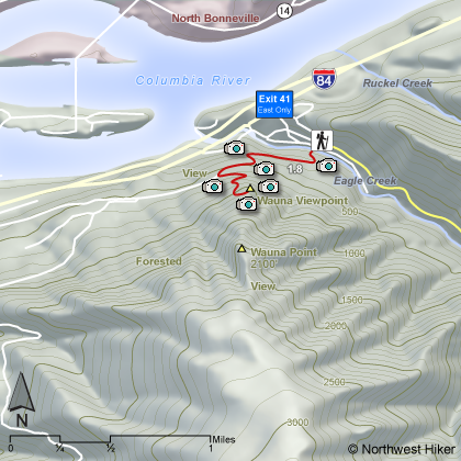 Wauna Viewpoint Hike map