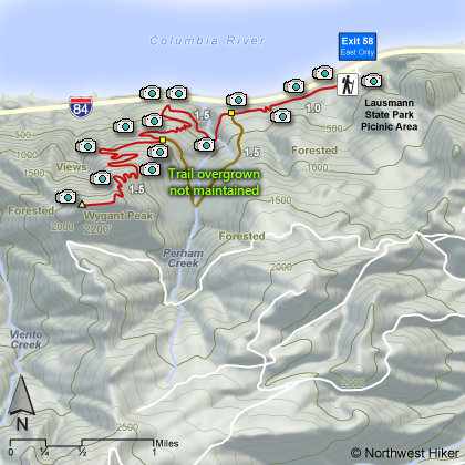 Wygant Peak Hike map