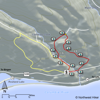 Catherine Creek Arch Loop Hike map