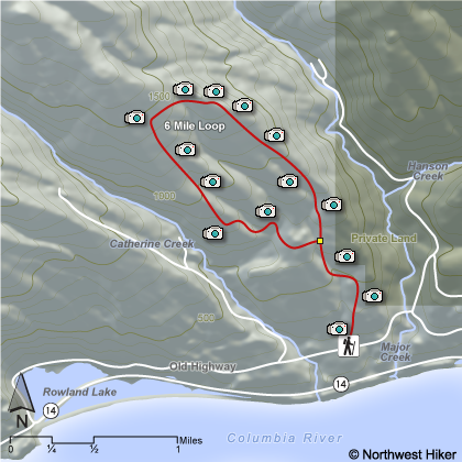 Catherine Creek - Major Creek Overlook Hike map