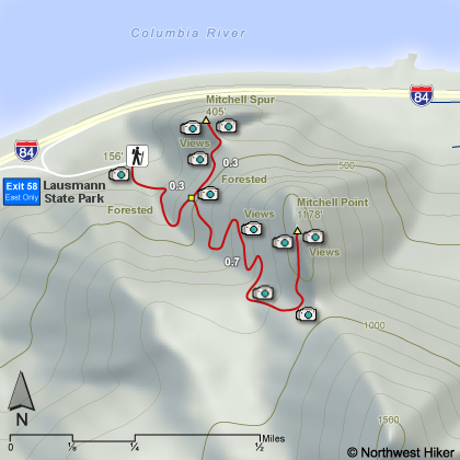 Mitchell Point Hike map