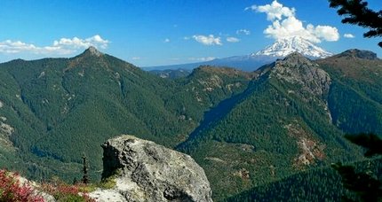 Mt Adam rises behind Juniper Ridge as seen from the McCoy Peak trail