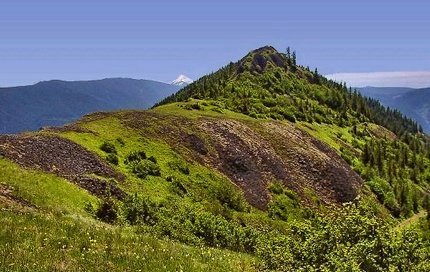 Looking southeast at the summit of Hamilton Mountain