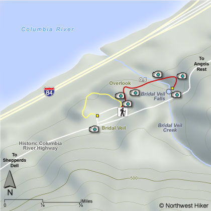 Bridal Veil Falls hike map