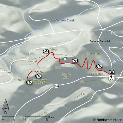 Cape Horn Overlook Hike map